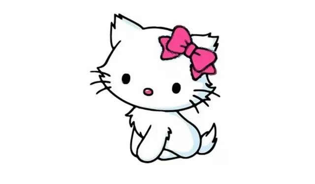 戴蝴蝶结和项链的小猫简笔画 戴蝴蝶结和项链的小猫简笔画