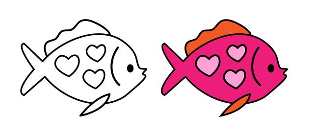 一组海鱼简笔画大全