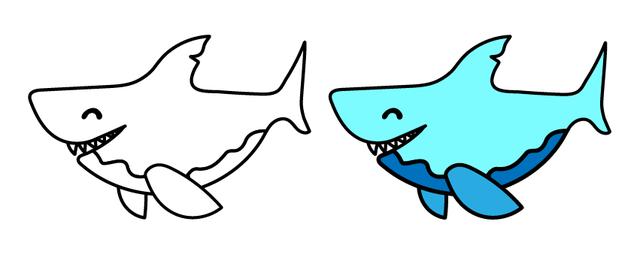 一组海鱼简笔画大全