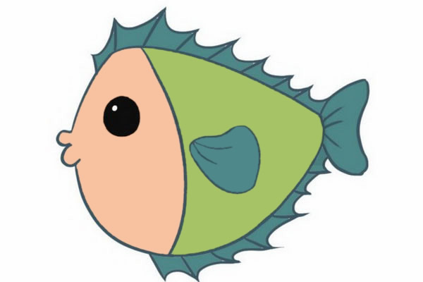 卡通海鱼简笔画教程【涂色】