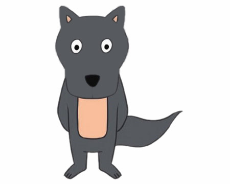 卡通大灰狼怎么画最简单