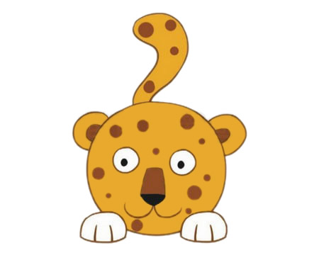 涂色的卡通豹子简笔画