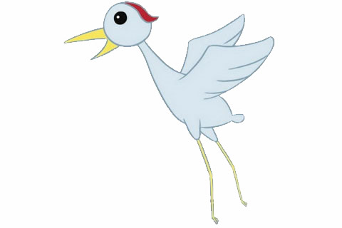 飞鹤简笔画步骤教程【涂色】 飞鹤简笔画步骤教程【涂色】