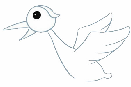 飞鹤简笔画步骤教程【涂色】 飞鹤简笔画步骤教程【涂色】