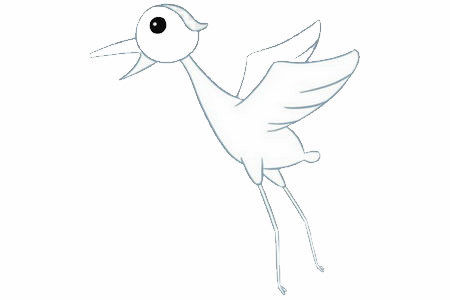 飞鹤简笔画步骤教程【涂色】 飞鹤简笔画步骤教程【涂色】