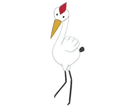 站立的飞鹤简笔画