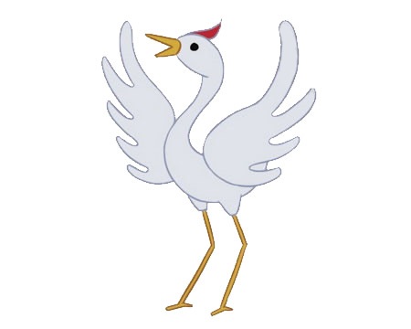 张开翅膀的飞鹤简笔画