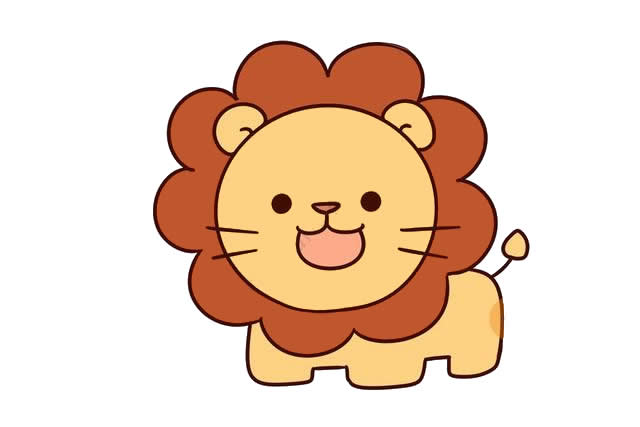 可爱的卡通狮子怎么画