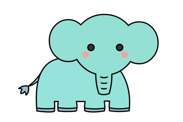 可爱的卡通大象简笔画