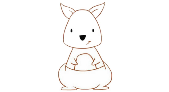 卡通袋鼠简笔画教程【涂色】