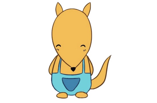 吊带装卡通袋鼠简笔画