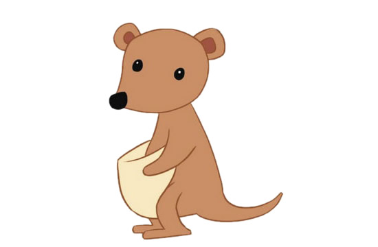 可爱的卡通袋鼠简笔画