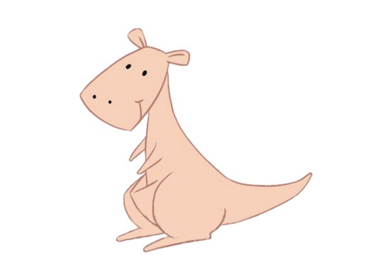 卡通风格的袋鼠怎么画