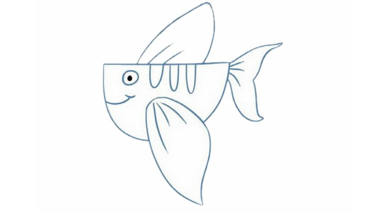 带颜色的飞鱼简笔画教程