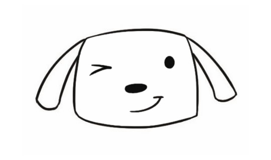 卡通小黑狗简笔画教程