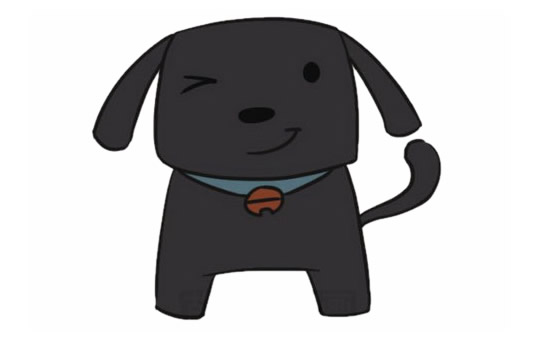 卡通小黑狗简笔画教程