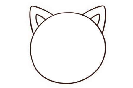 涂色的小猫简笔画步骤