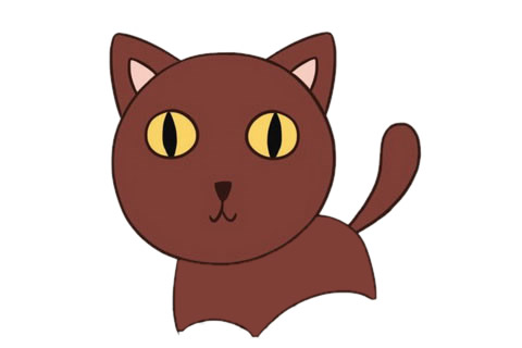 涂色的小猫简笔画步骤