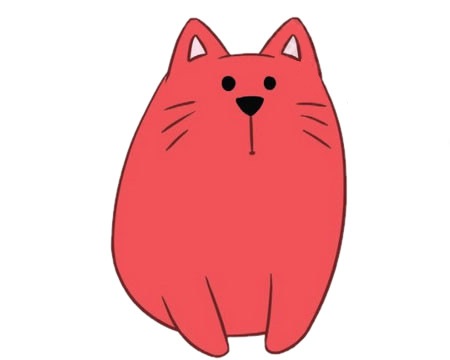 大肥猫卡通简笔画涂色