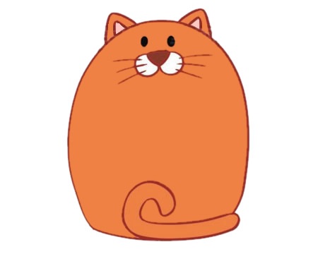 大肥猫卡通简笔画涂色