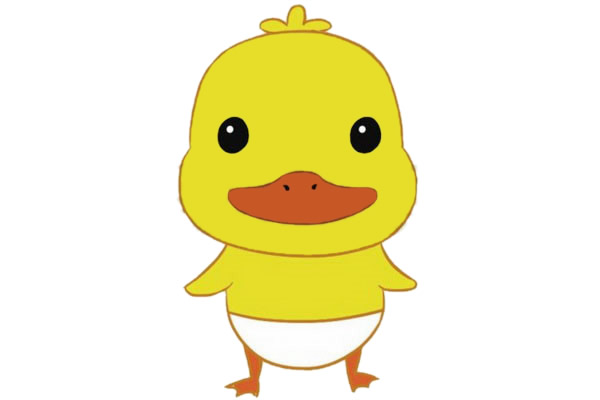 卡通小鸭子简笔画教程【涂色】