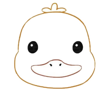 卡通小鸭子简笔画教程【涂色】