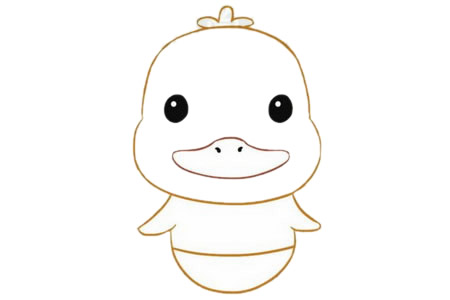 卡通小鸭子简笔画教程【涂色】