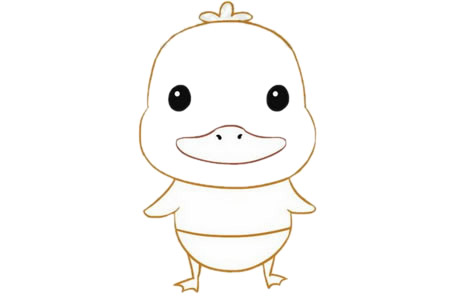 卡通小鸭子简笔画教程【涂色】
