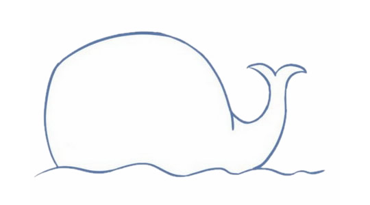 卡通鲸鱼简笔画步骤教程【涂色】