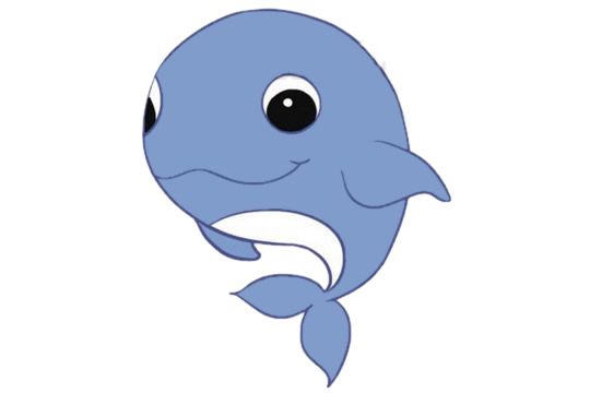 可爱的卡通鲸鱼简笔画(可爱的卡通鲸鱼简单画法)