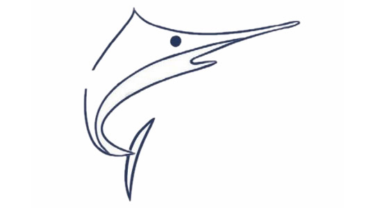 剑鱼简笔画步骤教程【涂色】