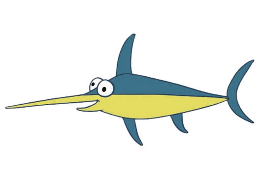 卡通的剑鱼怎么画