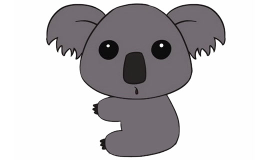 考拉简笔画步骤教程【涂色】