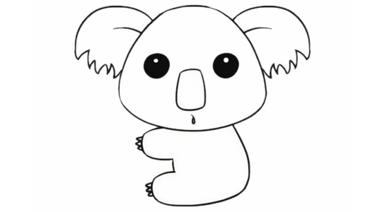 考拉简笔画步骤教程【涂色】