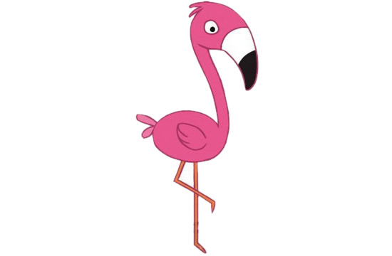 卡通的火烈鸟简笔画