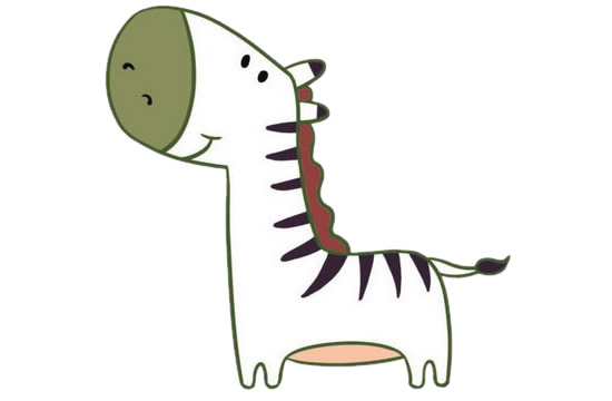 卡通的斑马怎么画