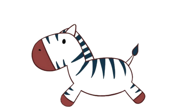 一只小斑马的卡通简笔画