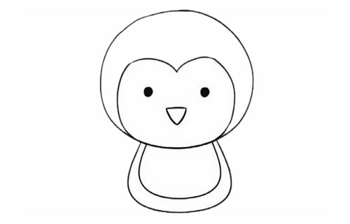 企鹅简笔画步骤教程【涂色】