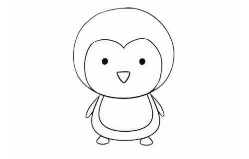 企鹅简笔画步骤教程【涂色】