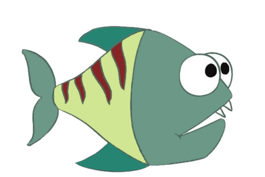 凶猛的卡通深海鱼简笔画(凶猛的卡通深海鱼图片)