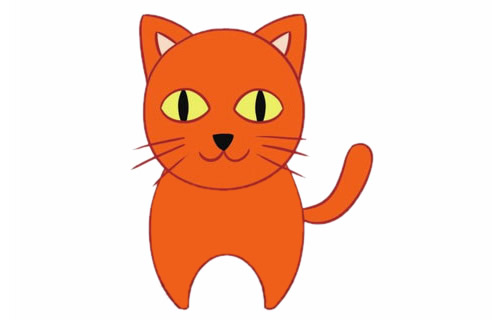 涂色的小猫简笔画(小猫图片简笔画涂色可爱)