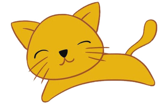 一组涂色的卡通小猫简笔画