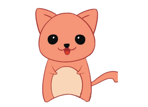 一组涂色的卡通小猫简笔画(涂色画卡通人物)