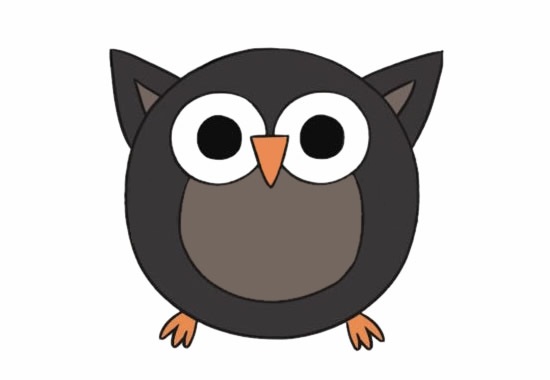 卡通猫头鹰简笔画教程【涂色】(卡通猫头鹰简笔画嘟嘟噜)