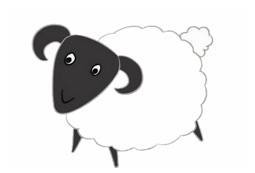 绵羊简笔画步骤教程【涂色】(绵羊简笔画视频教程)