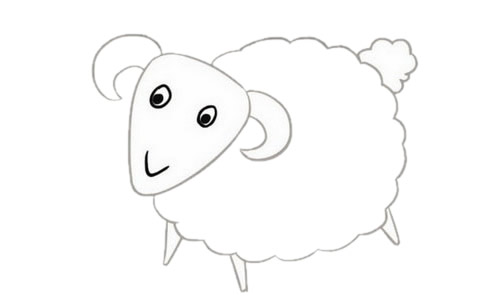绵羊简笔画步骤教程【涂色】