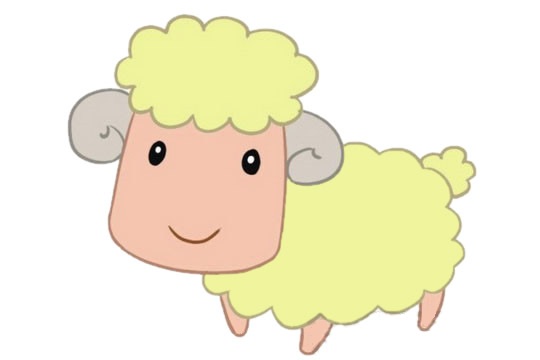 可爱的卡通绵羊简笔画(卡通小绵羊简笔画)