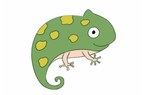 蜥蜴儿童简笔画带涂色(蜥蜴简笔画简笔画)