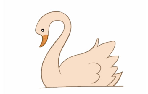 天鹅简笔画带涂色(彩虹简笔画涂色)