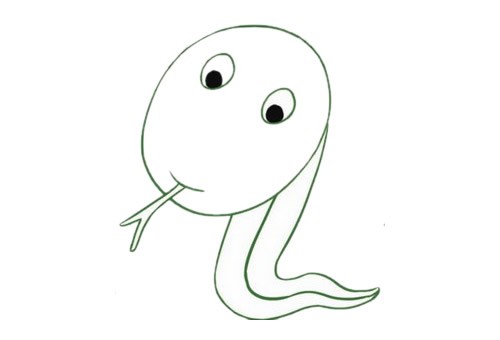 卡通的蛇简笔画教程带涂色